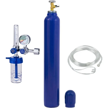 Oksijen Tüpü 10 Lt. + Manometre + Kanül